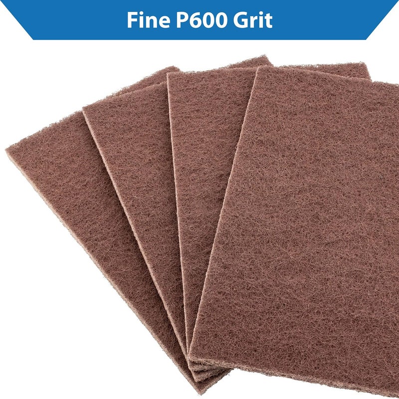 TJR ® Scuff Pads 10-Pack – Non-Woven Fleece Buffing Pads for Automotive, Autobody – Multipurpose 6 x 9 Inch Scouring Pad – Tear Resistant Wet and Dry Use Sanding Pads (Fine P600) - Image 3